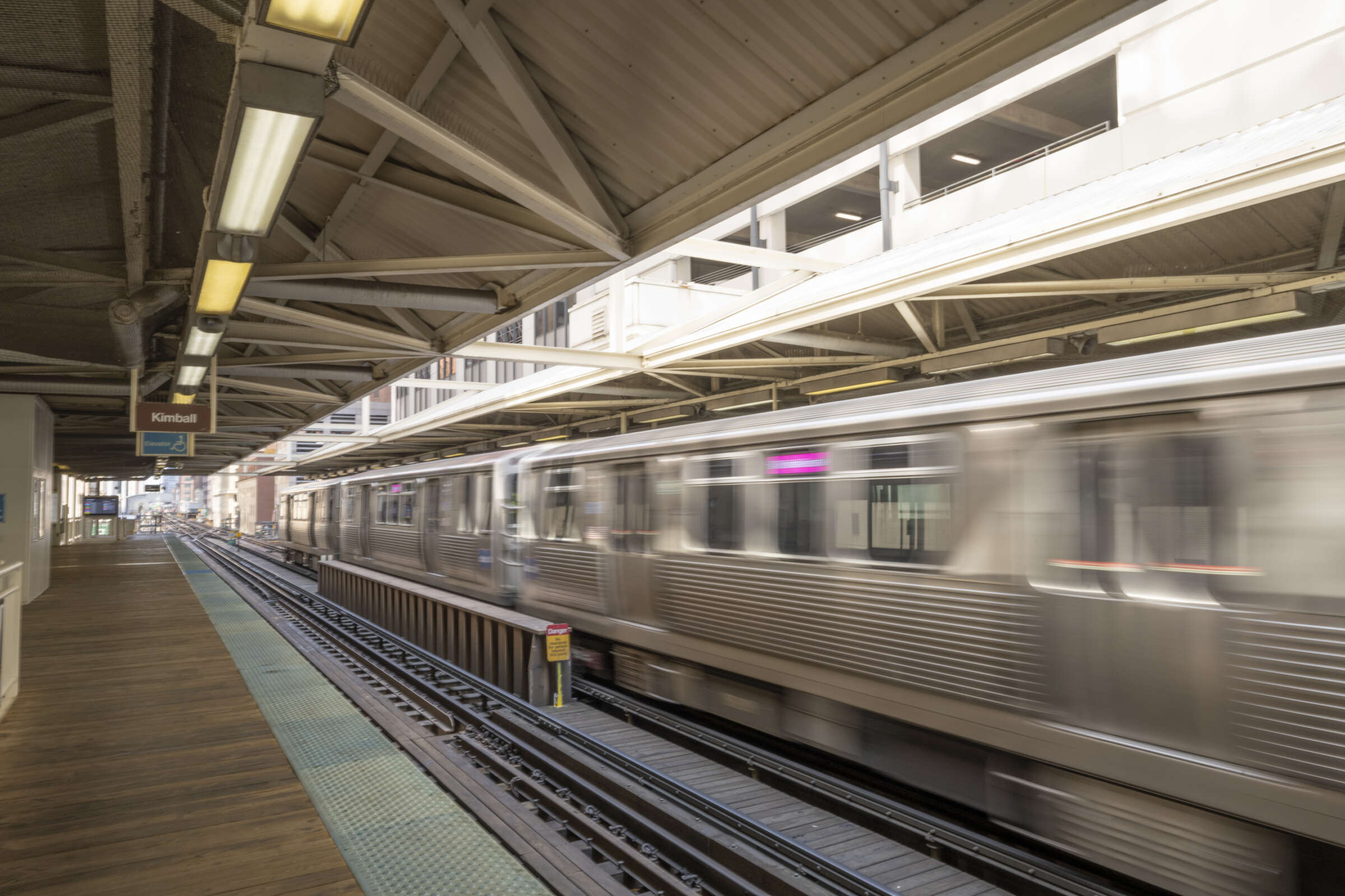 image of blurry subway car going by